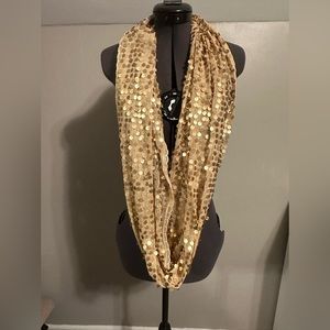 NWT Gold Sequins Infinity Scarf